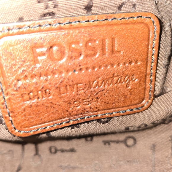 Fossil Brown Leather and Multicolor Satchel - Picture 5 of 10